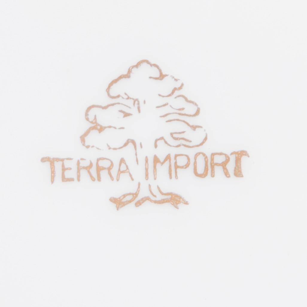 KAFFEKOPPAR MED FAT, 11 st, porslin, 1900-talets första hälft.