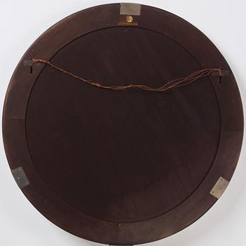 Axel Einar Hjorth, a 'Record' stained birch and metal framed wall mirror, Nordiska Kompaniet 1934.