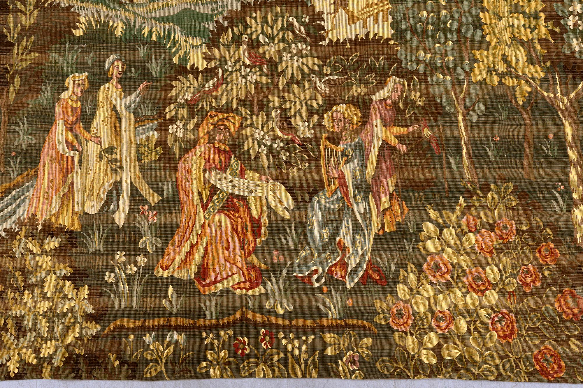 Tapestry Baroque style, first half of the 20th century, machine woven approx
156x216cm.