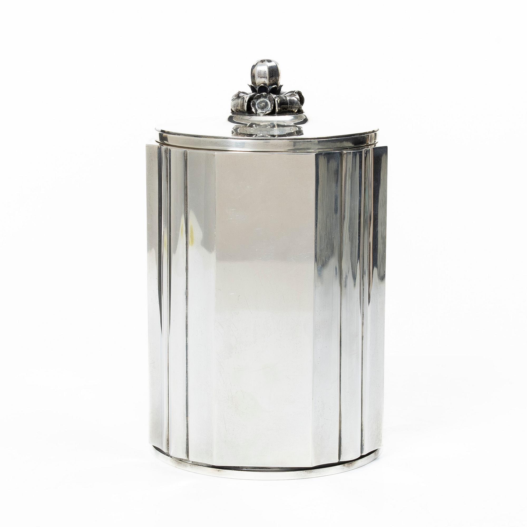 A sterling silver cigarett jar, Borgila, Stockholm, Sweden, 1951.