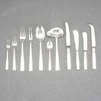 BESTICKSERVIS, 68 delar, silver, "Rosenholm", GAB, Stockholm, 1945. Vikt ca 1419g.