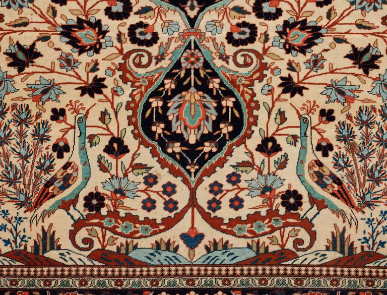 ANTIQUE/SEMI-ANTIQUE KASHAN SO CALLED MOTACHEM. 205,5 x 135 cm.