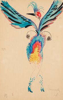 792. Isaac Grünewald, Costume sketch - dancer dressed as a bird.