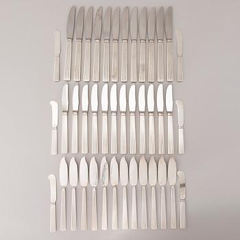 A 106 PIECE SILVER 'Bernadotte' cutlery set for George Jensen Denmark 1945-1977.