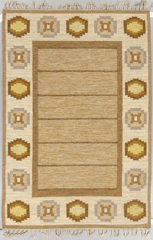 Ingegerd Silow, matta, rölakan, ca 203 x 136,5-137,5 cm, signerad IS.