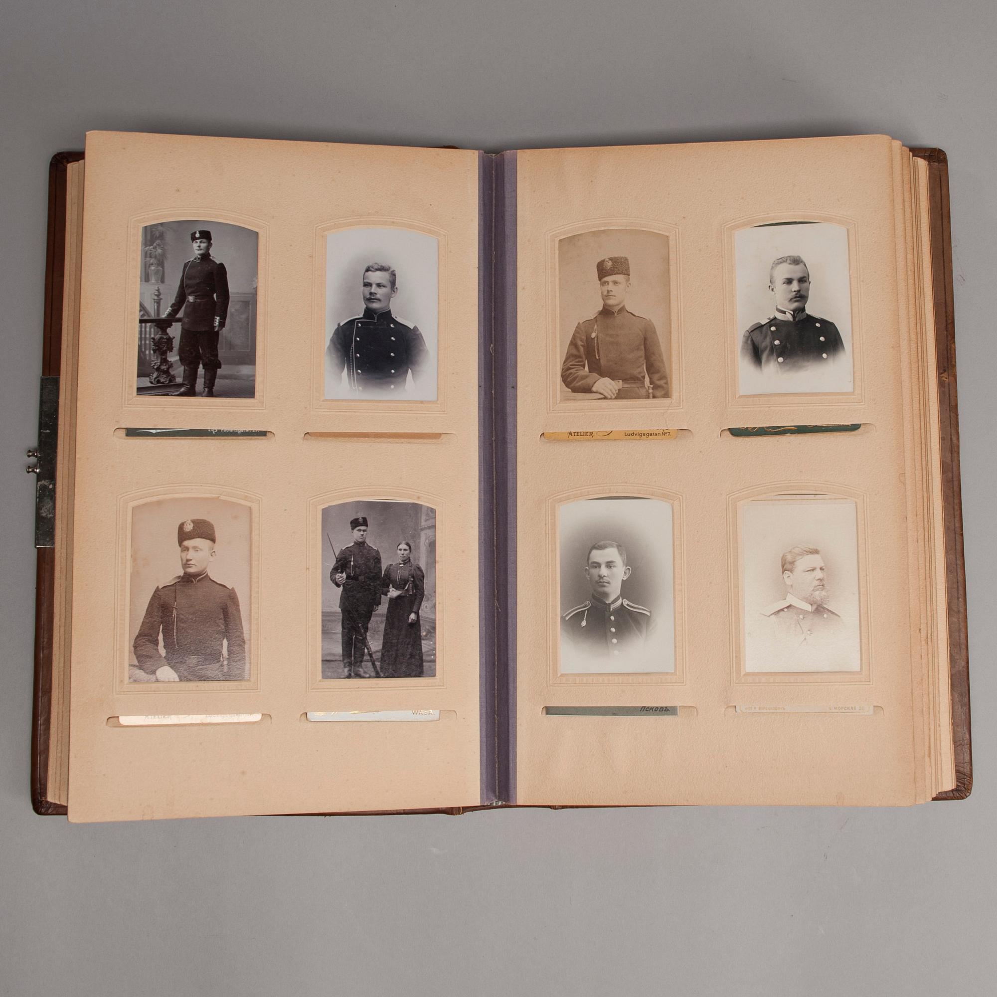 FOTOALBUM, ca 56 bilder, Storfurstendömet Finland resp. Ryssland sekelskiftet 1900.