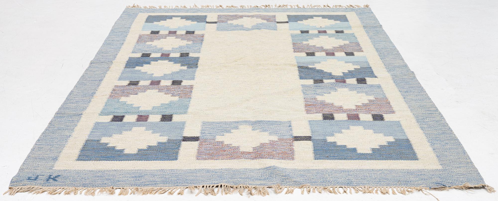 Karin Jönsson, matta, röllakan, signerad JK, ca 306 x 200 cm.