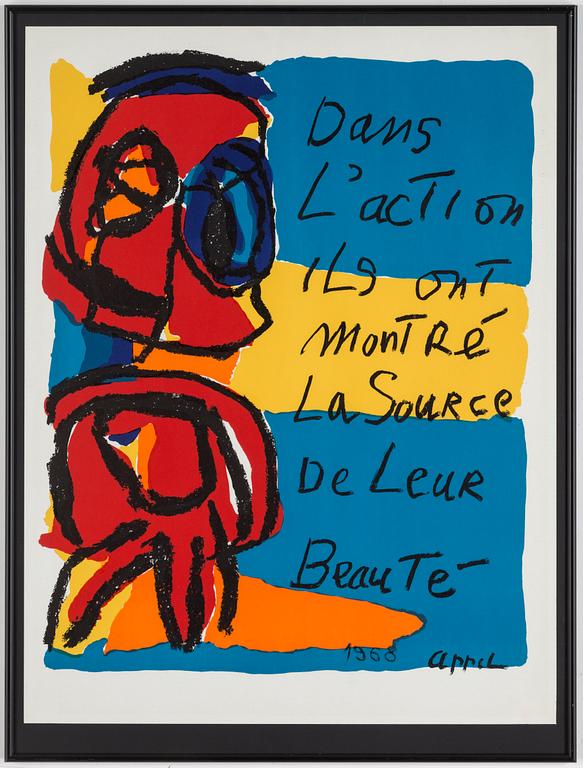 KAREL APPEL, lithographic poster, signed and dated 1968 in the stone.