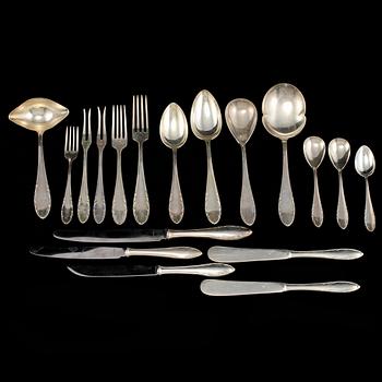 BESTICKSERVIS, nysilver, 106 delar, 1900-talets andra hälft.