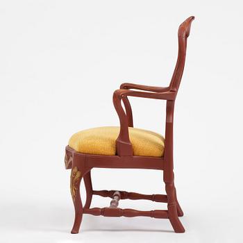 A Swedish rococo armchair, Stockholm, later part 18th century.