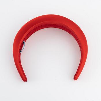 Prada, A red satin headband.