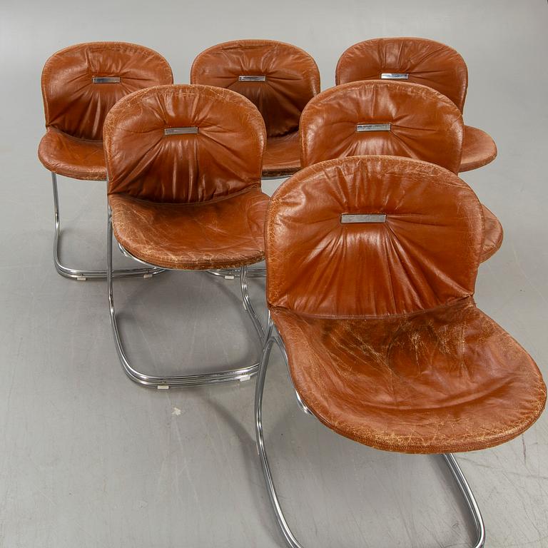 Gastone Rinaldi, Chairs, "Sabrina", 6 plus 1 chair, Italy, 1970s.