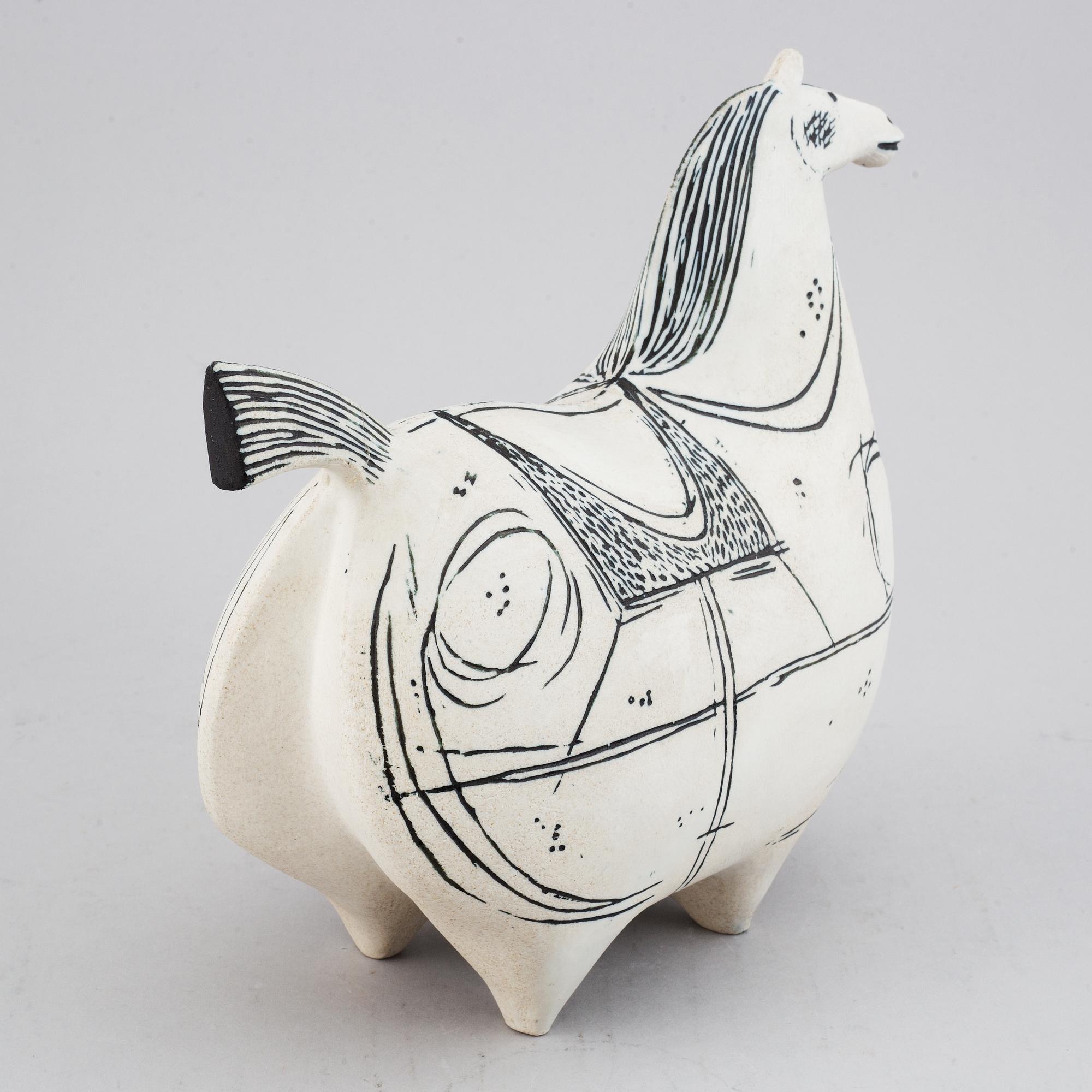 Stig Lindberg, skulptur, stengods, "Springare", Gustavsberg Studio.