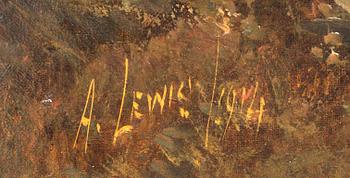UNKNOWN ARTIS, OIL ON CANVAS. SIGNED A. LEWIS 1914.