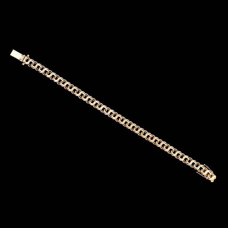 ARMBAND, 18 k guld, 1962, bismarcklänk. Vikt ca 18 gram.