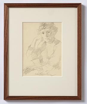 Lotte Laserstein, Traute is leaning on her hand.