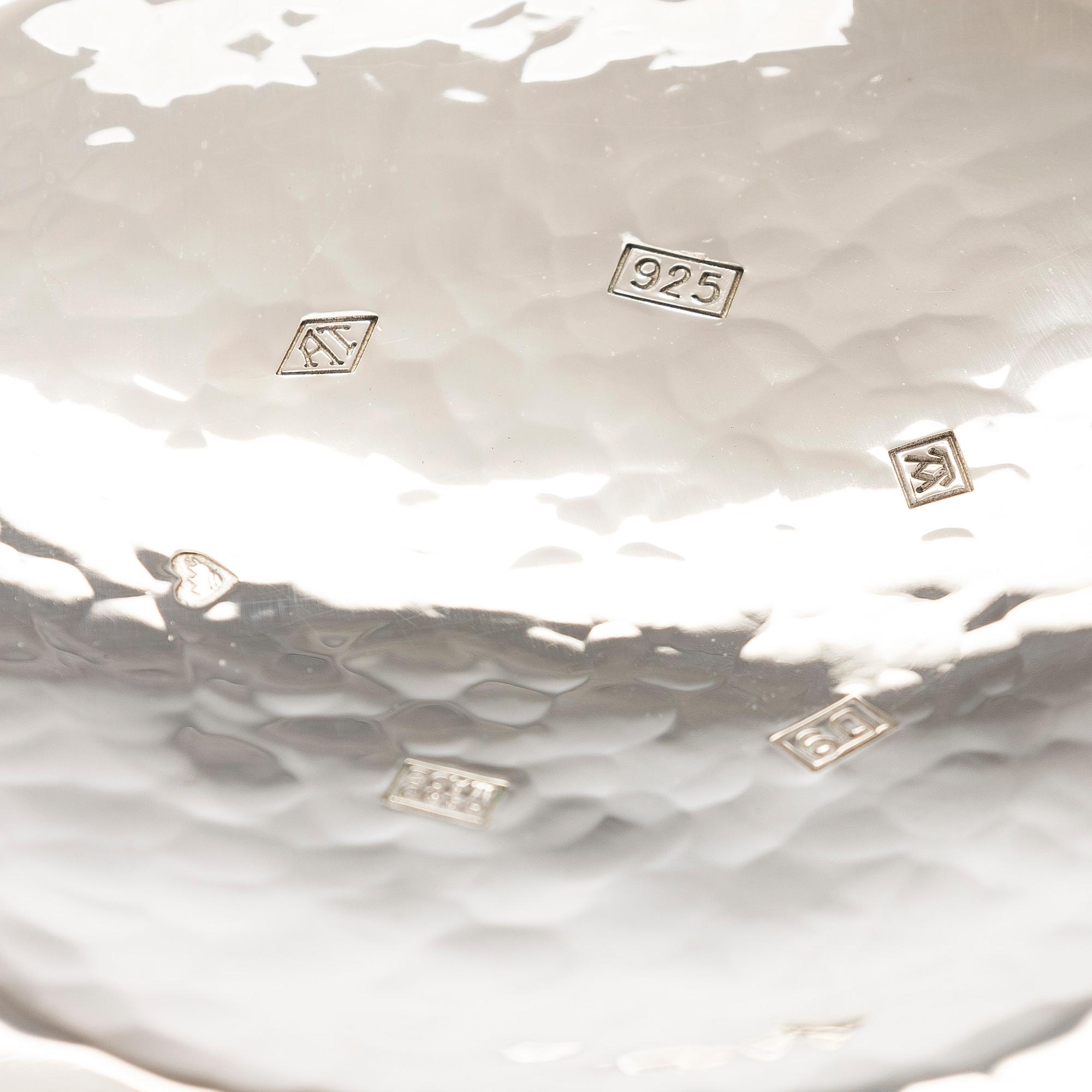 A sterling silver and enamel bowl, maker's mark of A. Tillander, Turku 2005.