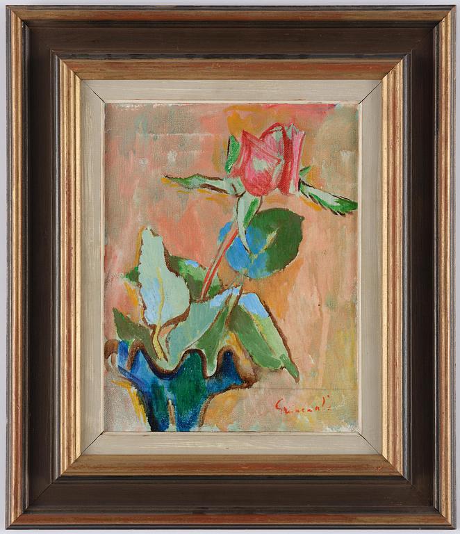 Isaac Grünewald, Still life with a rose.
