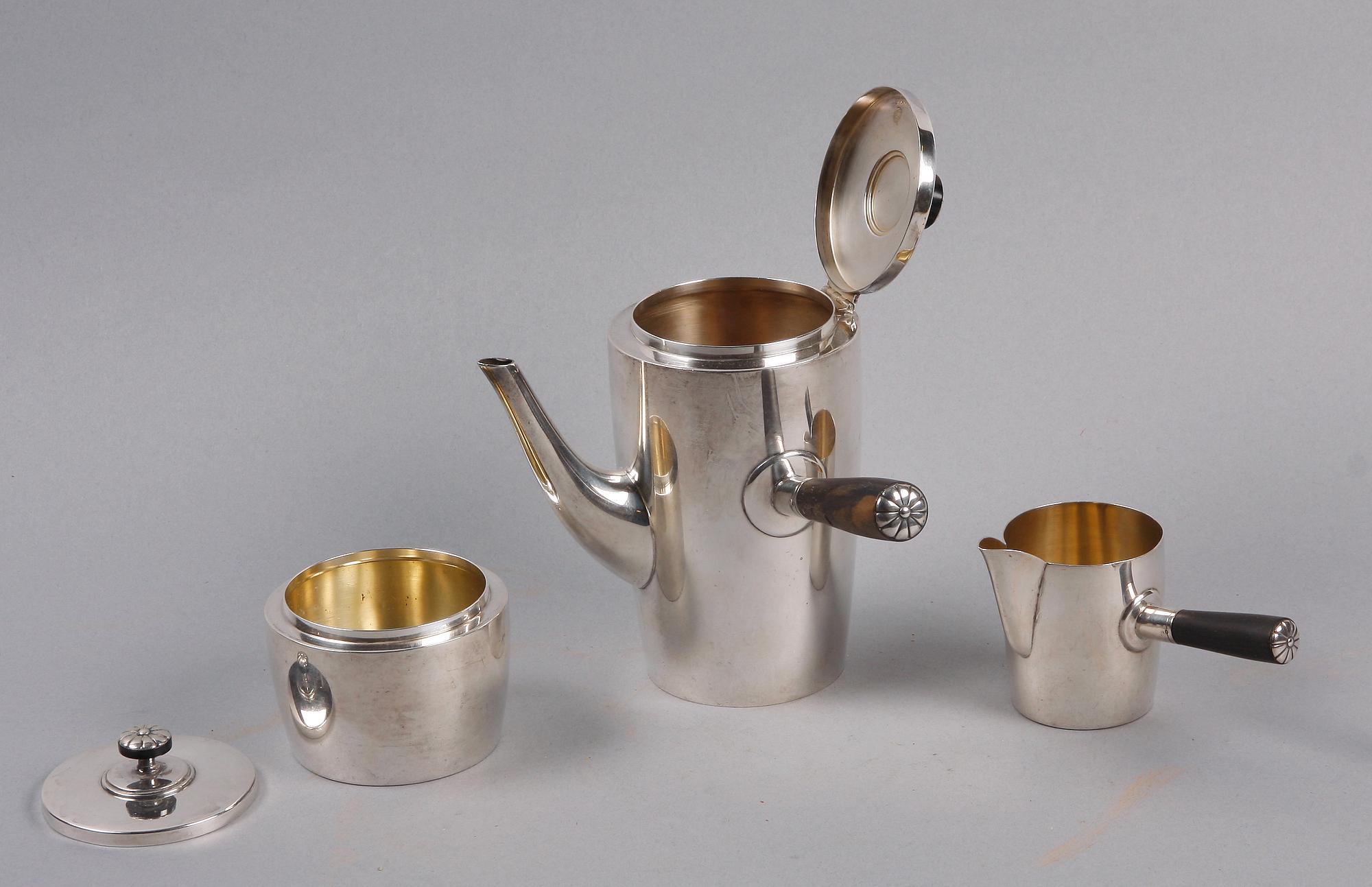 MOCCASERVIS, 3 delar. Silver. Bl a Stockholm, 1930-tal.