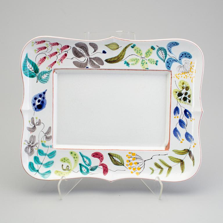 STIG LINDBERG, a faience dish / mirror, Gustavsberg 1940/50s.