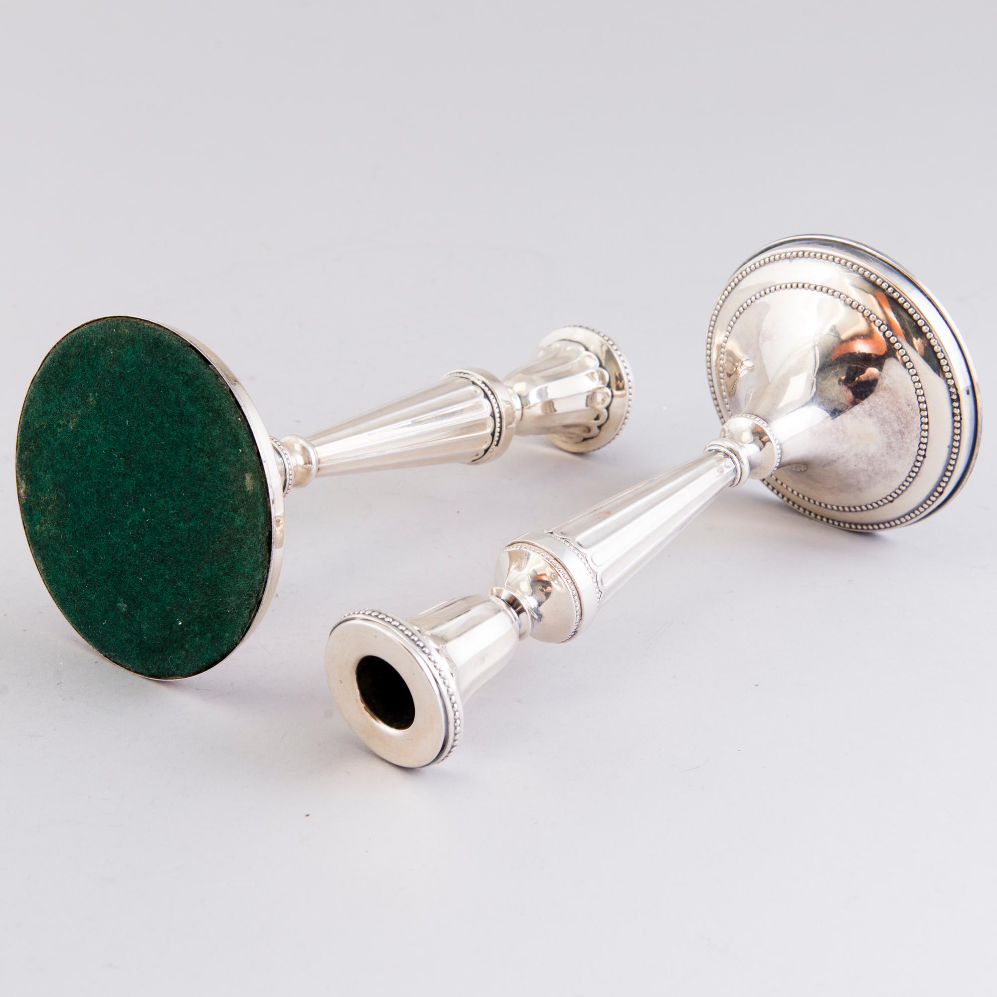 A pair of silver candlesticks from Germany with Finnish control marks, Helsinki 1967.