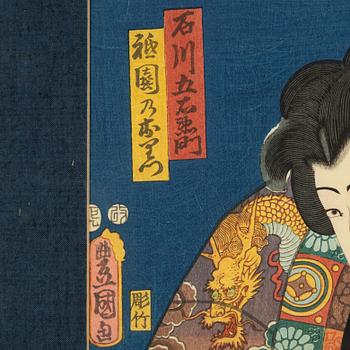 Utagawa Kunisada, a woodblock print in colours, mid 19th century.