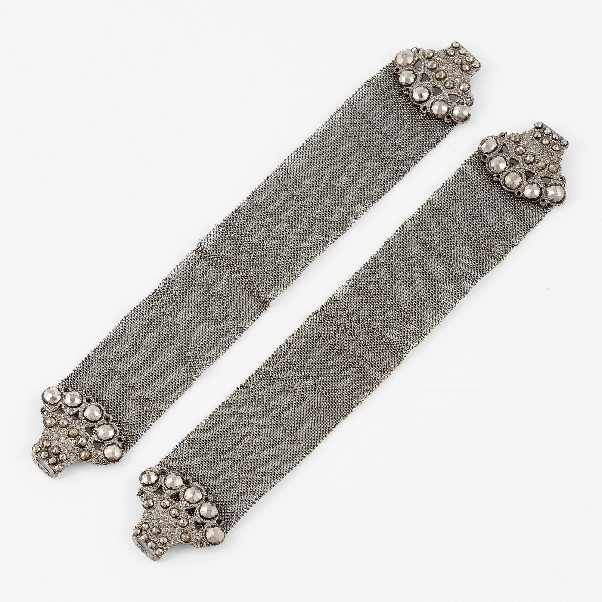 Bracelets, a pair, with steel work, first half of the 19th century.