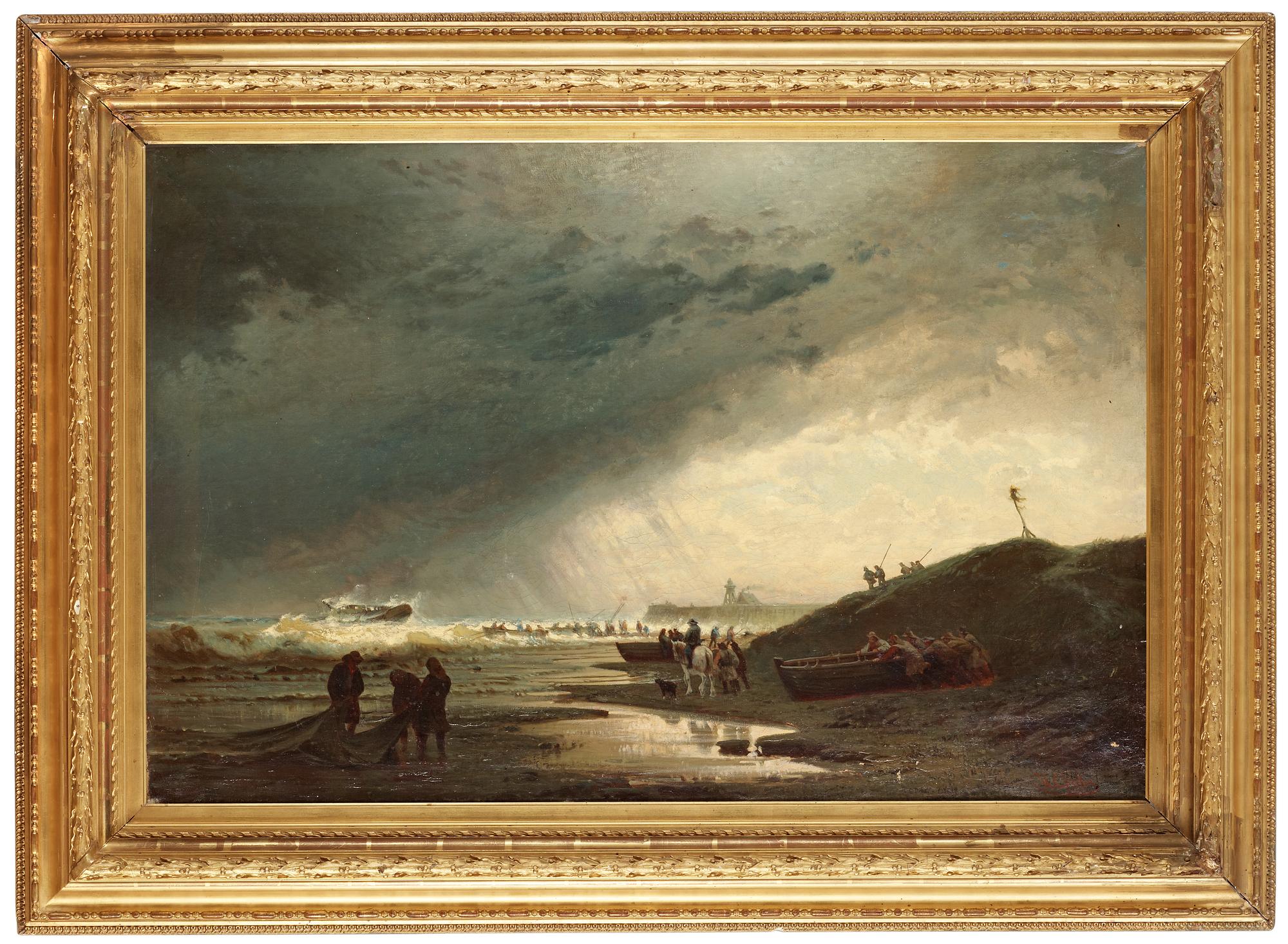 Hermann Eschke, Shipwreck by the coast.