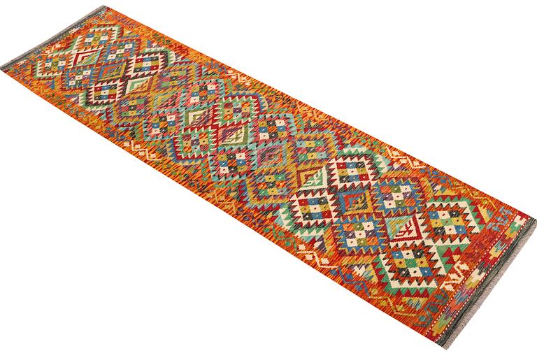 Gallerimatta, Afghansk Kelim, ca 290 x 78 cm.
