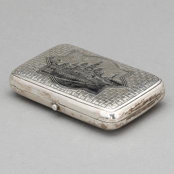 CIGARETTETUI, Ryssland, Moskva, 1887. Vikt ca 140 g.