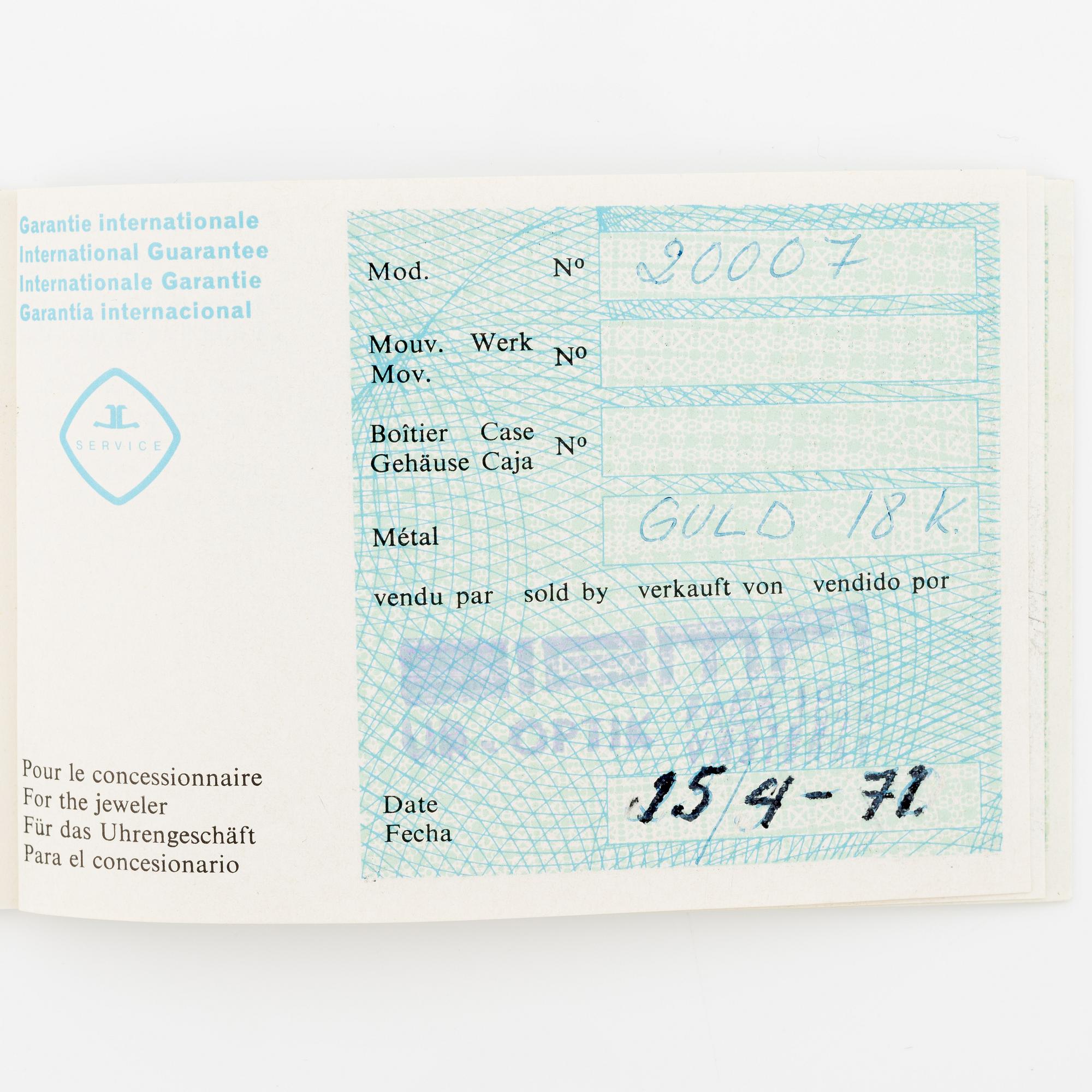 Jaeger-LeCoultre, wristwatch, 34 mm.