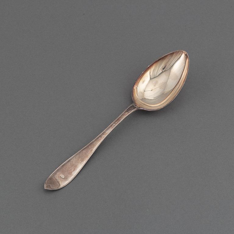A swedish serving spoon and laddle, including mark of Claude St Claire Donneaud, Karlskrona (1812-27).