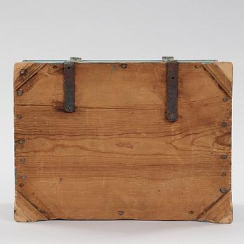 a painted swedish wooden box dated 1812.