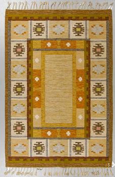 Ingegerd Silow, a carpet, "Båstad", flat weave, ca 202,5 x 135,5-137 cm, signed IS.