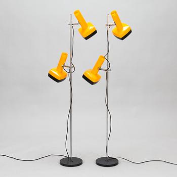 Bent Karlby, A pair of 1970s Danish floor lamps for A. Schrøder-Kemi A/S.