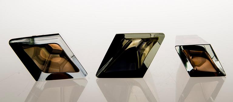 Kaj Franck, A set of six signed 'Prisma' vases.