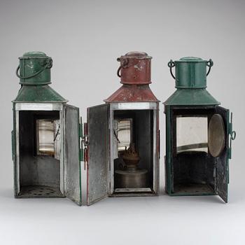 LANTERNOR 3 st, bla J.C. Larsén och Co, Stockholm, 1800-tal.
