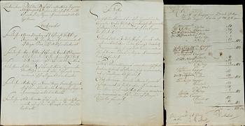 THREE 18TH CENTURY LETTERS AND DOCUMENT.