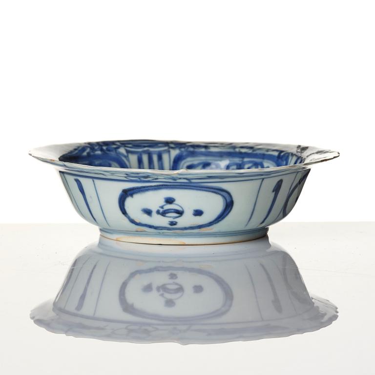 A set of four imari dishes, a blue and white bowl and a Japanese lacker box, Meiji period (!868-1912).