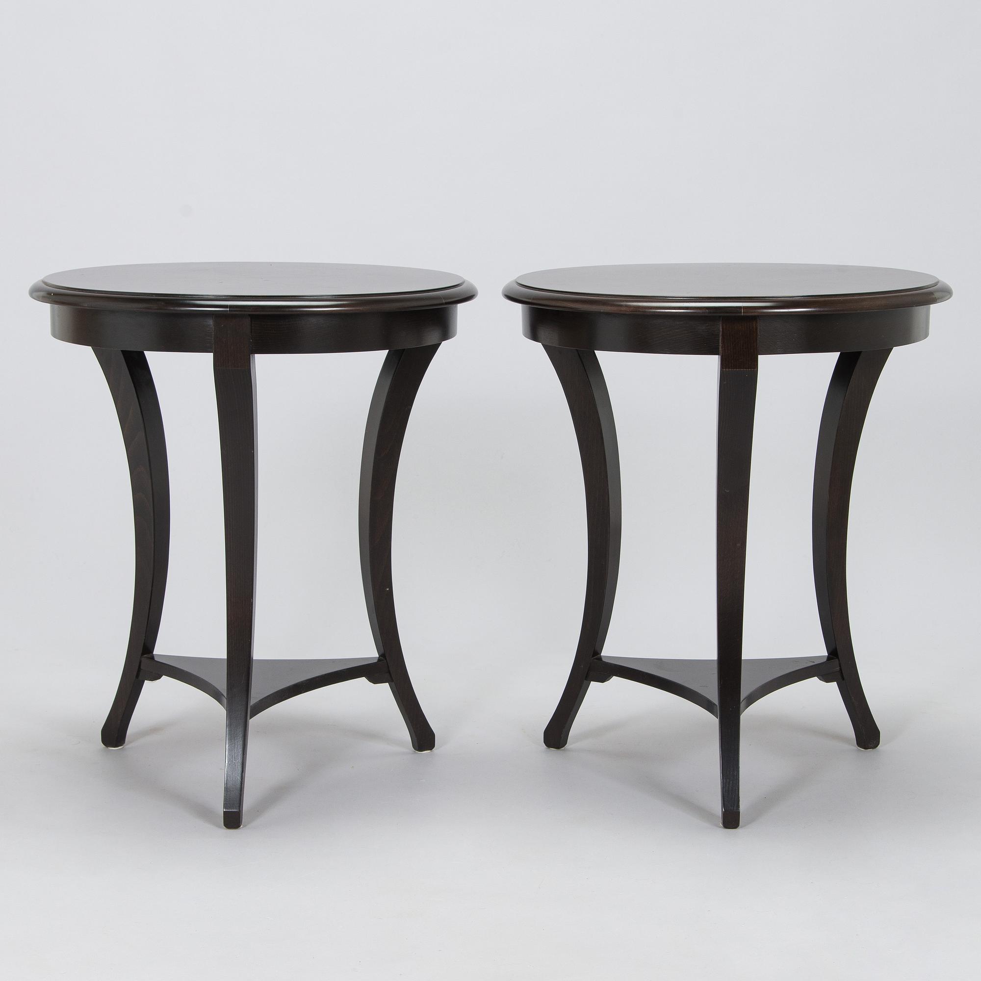 A pair of side tables, Selva, Italy, late 20th century.
