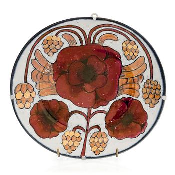 Birger Kaipiainen, koristelautanen, kivitavaraa, signeerattu Kaipiainen Arabia.