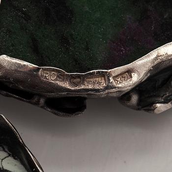 Reino Saastamoinen, hänge, zoisit, silver, 1975.