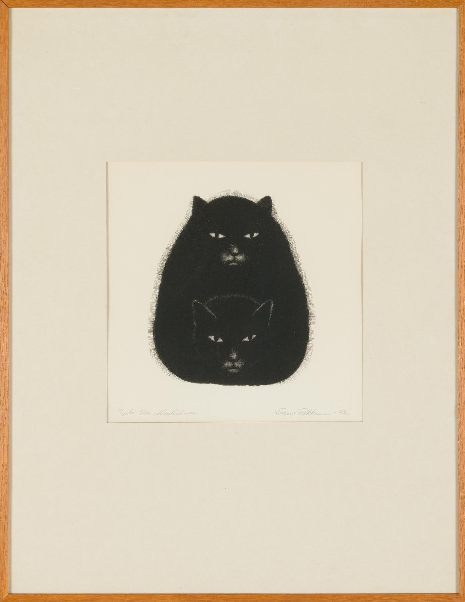 Frans Toikkanen, mezzotint, signerad och daterad -72, numrerad Tpl'a 6/50.