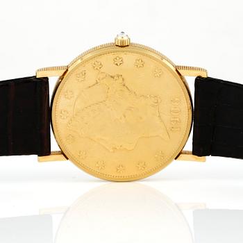 HERRUR, "Corum 20 Dollar Coin Watch" 22 och 18K guld. Vikt 47,12 g.