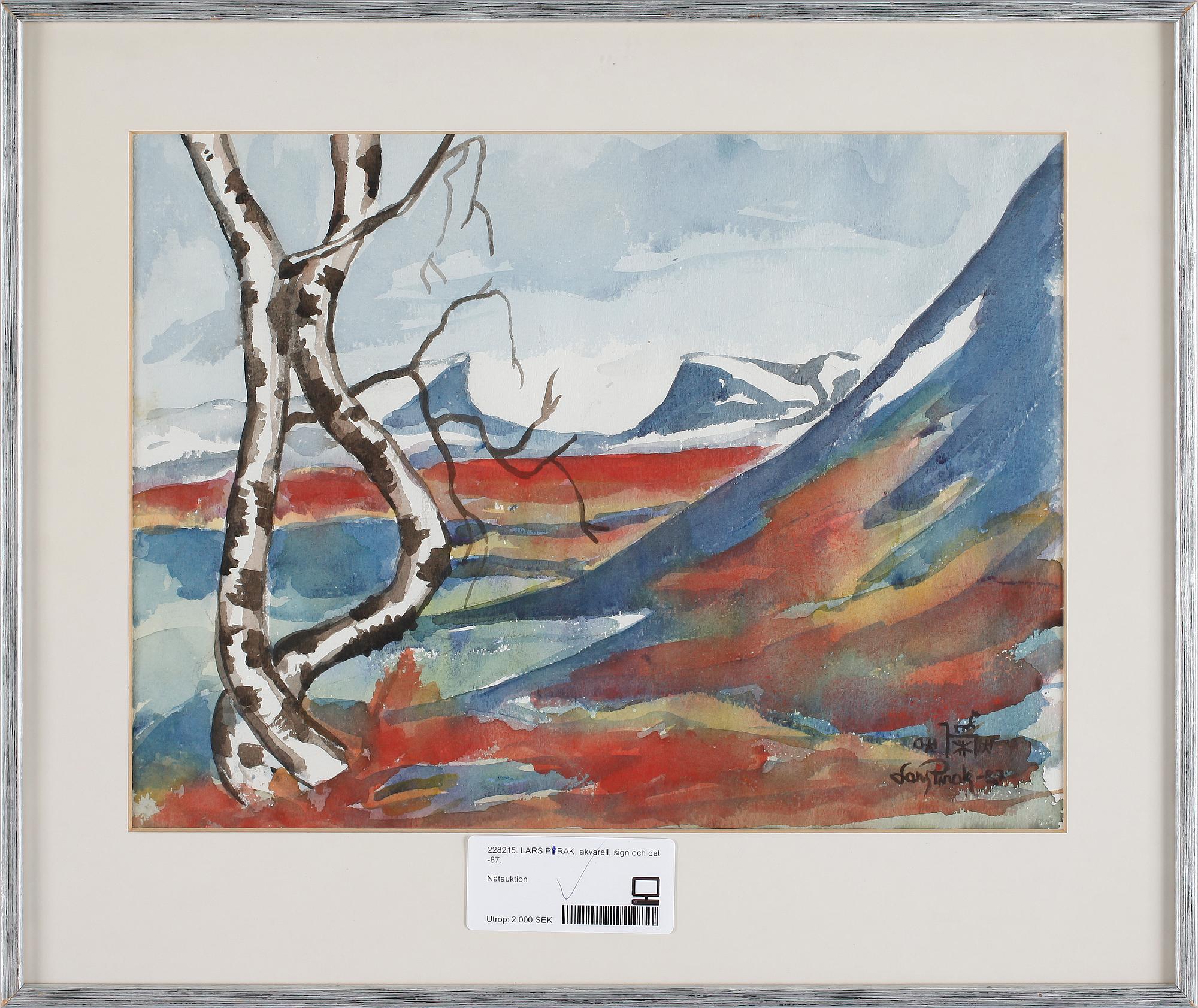 LARS PIRAK, akvarell, sign och dat -87.