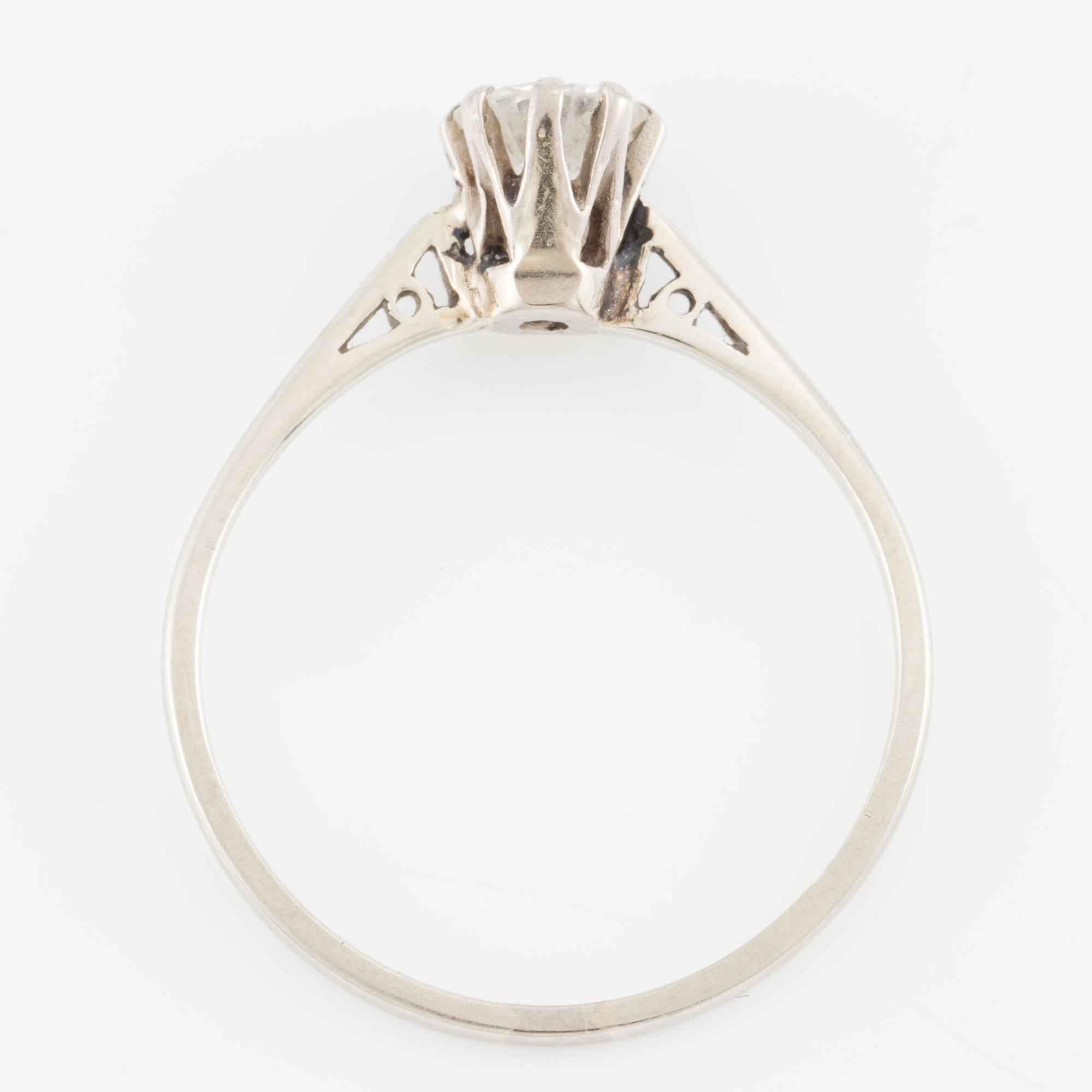 Ring 18K white gold, brilliant-cut diamond approx. 0.50 ct.