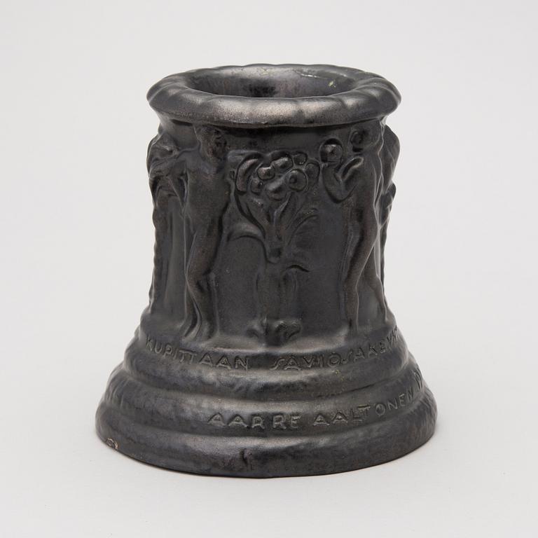 a plaster decoration bowl, signed Aarre Aaltonen 1923.