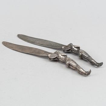 A pair of Art Nouveau fairy letter openers, early 20th Century.