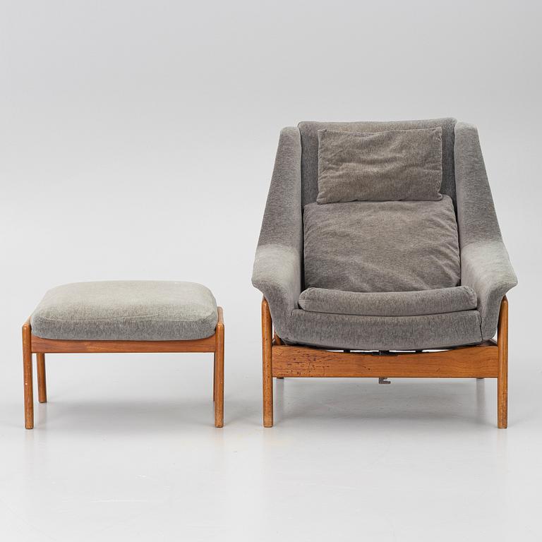 Folke Ohlsson, A 'Profil' lounge chair and foot stool from Dux, 1960's.