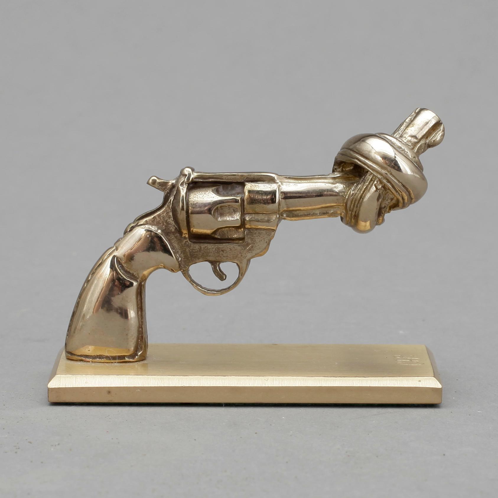 CARL FREDRIK REUTERSWÄRD, skulptur, mässing, för Skultuna, 1900-talets andra hälft, monogramsignerad.